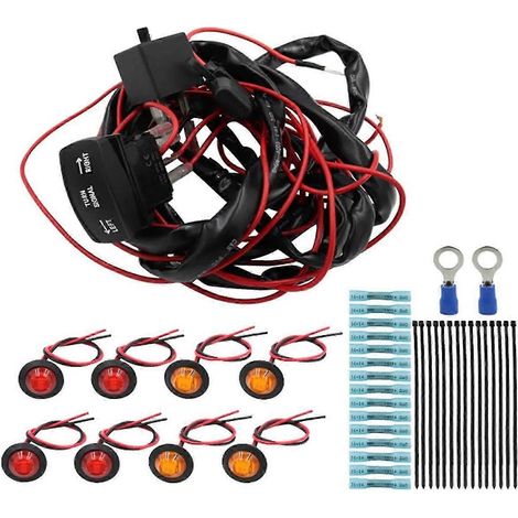 Kit universal de interruptor basculante para motocicleta, kit de intermitentes, bocina y relé para motos de cross, UTV, ATV y otros vehículos todoterreno. (1/4)