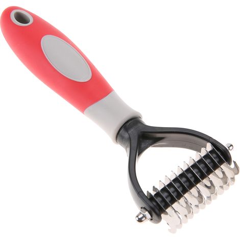 Brosse à nœuds professionnelle double face pour animaux de compagnie, outil de toilettage pour chiens et chiens. (1/5)