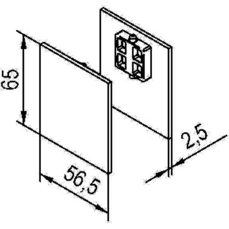Capuchons de protection pour portes coulissantes Alu.VA Eff.anodisé 1 coté B.56.5mm H.65mm HELM (1/2)