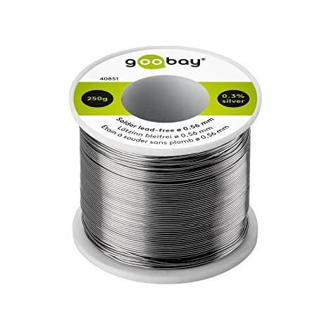 Goobay 40851 - Stagno per saldatura senza piombo, ø 0, 56 mm, 250 g, con una percentuale di argento (Ag) dello 0, 3% (1/4)