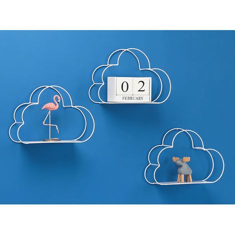 Porte-Clef Porte Objet mural Porte Montre Porte Fleur de forme nuage en fer forgé pour stockage des Livres - Design décoration intégrale [dimensions 21x32x9.8cm] (1/4)