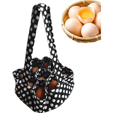 Panier à œufs en tissu épais avec 7 pochettes  Organisateur de collecte pour la ferme, conteneur de rangement protecteur, collecteur d'œufs portable pour canards et poules (1/5)