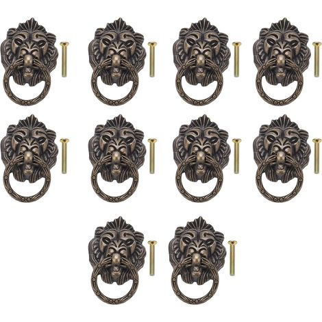 Lot de 10 poignées tiroir vintage en forme tête d'animal, boutons (1/5)
