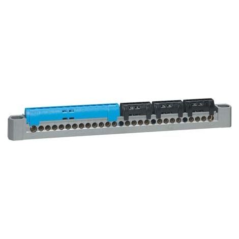 Legrand – Bornier triphasé neutre isolé 1x25mm² + 12x16mm² – Raccordement à vis – Montage rail DIN – 17 pôles – 30 mm de hauteur