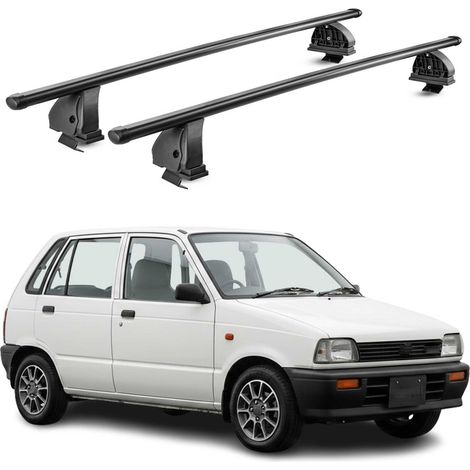 OMAC Stahl Dachträger Querträger Suzuki Alto CA-CL-HA 1986-2002 – TÜV / DIN 75302:2019 – Abschließbar – Max. 75 kg – 2 Stangen – Schwarz (1/5)