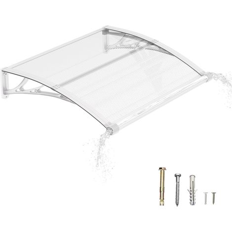 Auvent de Porte d’Entrée 100 × 120 cm, Marquise de Porte Extérieur en Polycarbonate, Abri Anti-Pluie et Anti-UV pour Maison, Balcon et Terrasse (1/5)
