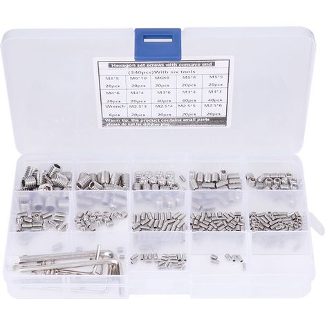 Adaptateur hexagonal d'extrémité en acier inoxydable 340, jeu de vis 304, 6 clés, pièces de quincaillerie (1/5)