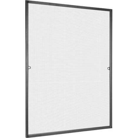 Randaco Fliegengitter Insektenschutz Fenster 120 x 140 cm Mückenschutz mit Alu-Rahmen Bausatz Mückengitter Fliegenschutz Anthrazit