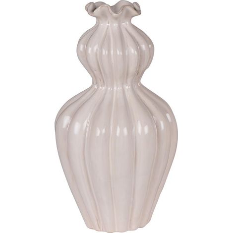 Table Passion - Vase Collerette beige 16,5x29 cm