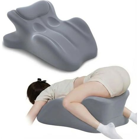 Oreiller ergonomique incliné à 27°, oreiller cale multifonctionnel en mousse à mémoire de forme (gris) (1/5)