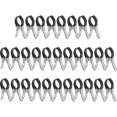 Clips fixation couverture piscine acier inoxydable résistants vent, manchons protection pour piscines hors sol / bords rigides, 6 pièces noires 30 (1/5)