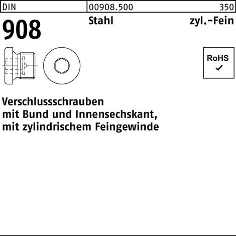 Bouchon vissable DIN 908 m.Bund/Innen-6-kant