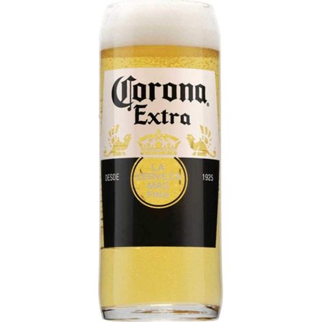 Verre à bière Corona Extra nucléé - 1 pièce - Transparent - Verre officiel 50 cl