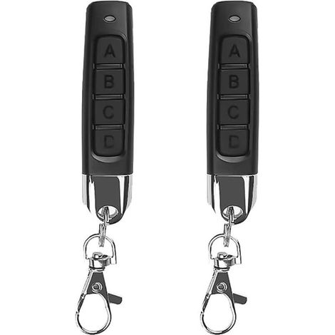 Duplicateur de télécommande Universel pour Porte de Garage 433MHz 4 Boutons télécommande pour Copier Tous Les Codes Fixes + Codes de défilement (2 pièces)- (1/5)