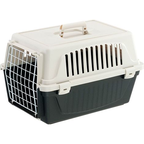 Ferplast ATLAS EL Trasportino per gatti e cani di piccola taglia Ferplast ATLAS 10 EL in plastica con porta in ferro plastificato. Variante 10 EL - Misure: 32.5 x 48 x h 29 cm - Nero