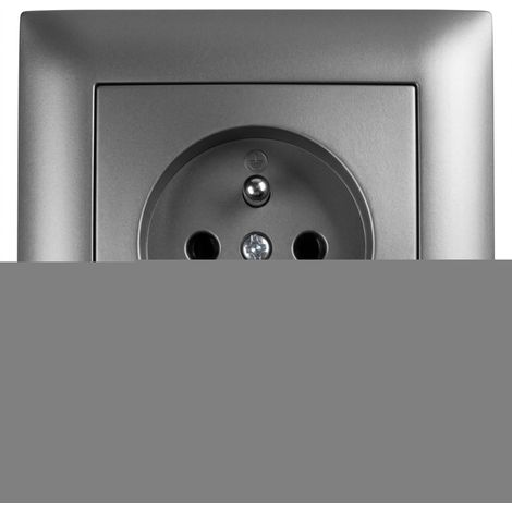 Toolight Einzelsteckdose Mit Erdung Und Rahmen Oste Jnh001-g Grey (1/5)