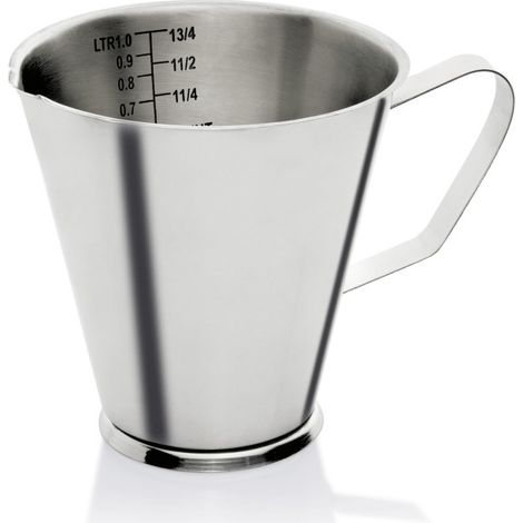 Pichet gradué sur pied Ø 14 cm 1 ltr inox - Was Germany (1/2)