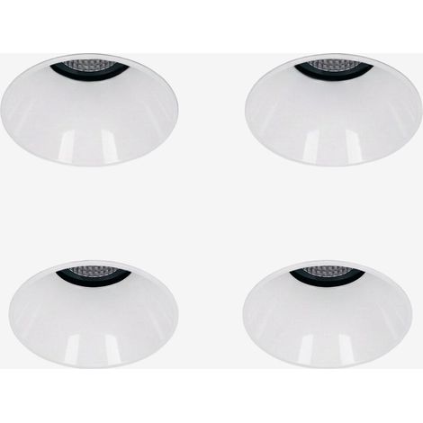 Pack de 4 downlights LED encastrables sans cadre trimless ronds Ø6,8 cm en aluminium Orelva SKLUM Blanc (1/5)