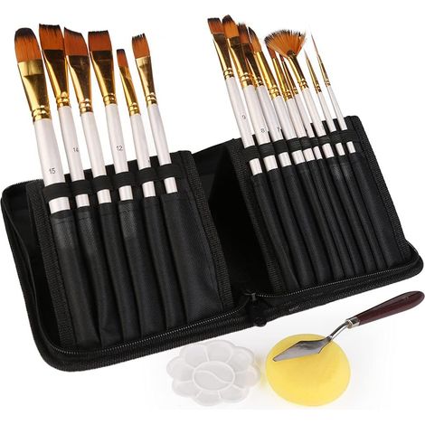 Kit peinture acrylique/huile/aquarelle, pinceaux + boîte + outils tonification