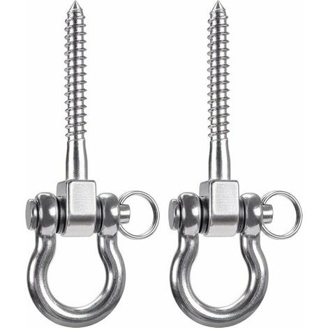 2 pièces 900KG capacité 304 crochets de plafond robustes en acier inoxydable, crochets de balançoire, crochets de suspension avec vis pour chaise suspendue de yoga en bois sac de boxe hamac (1/5)