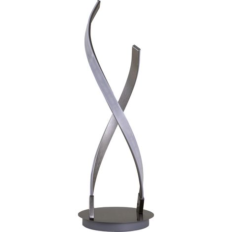Sobremesa Cross LED 9W Blanco Neutro - 4000K Níquel Satinado para Interior de Mesa en Oficina, Sala de Estar, Dormitorio