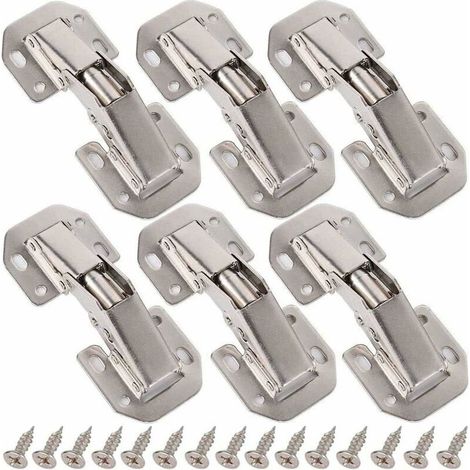 Bisagras para puertas de armarios, bisagras para puertas de cocina, bisagras para muebles de 90°, bisagras invisibles, compatibles con tornillos, aptas para puertas de armarios, puertas de armarios de (1/4)
