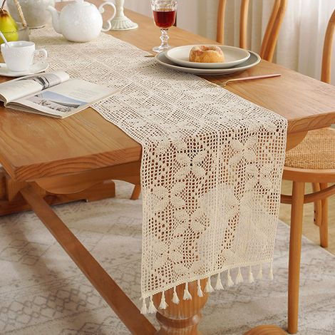 Plan de travail beige bohème 30 x 180 cm, style ferme vintage, pour décoration de table basse de mariage
