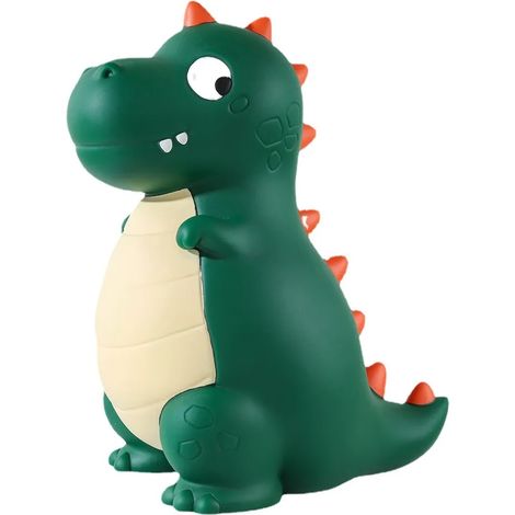 Tirelire dinosaure pour enfants : Tirelire dinosaure pour filles et garçons, idéale pour la décoration, incassable, fabriquée en PVC sûr, parfaite comme décoration, jouet ou cadeau. Verte