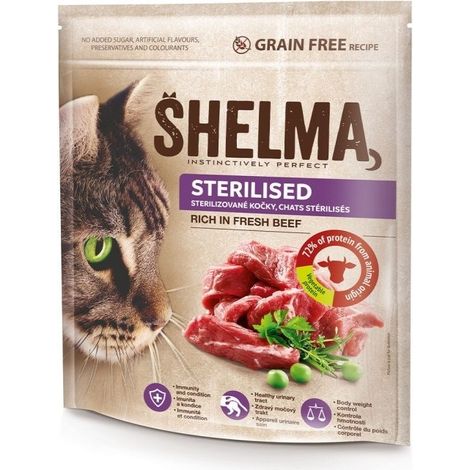 Croquettes pour chat SHELMA au bœuf stérilisé - 1,4 kg