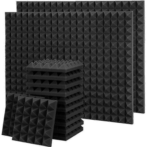 36er-Packung Pyramidenförmige Akustikschaumstoffplatten, 25 x 25 x 5 cm, Schallschutzschaumstoff, Schallabsorptionspaneele für Wände, Studios, Wohnungen und Büros – JXLGV (1/5)