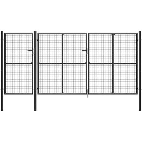 Gartentor Stahl 400 x 150 cm Anthrazit vidaXL