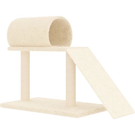 Rascador para gatos con túnel y escalera color crema 55,5 cm vidaXL (1/5)