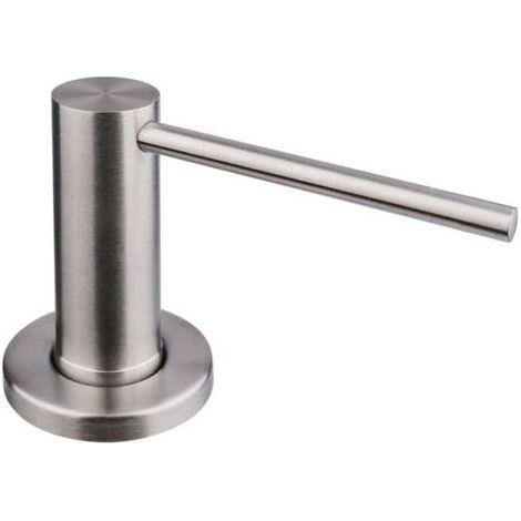 Distributeur Savon Encastrable pour Cuisine et Salle de Bain, avec Pompe en Acier Inoxydable, Bouteille de 500 ML, Remplissage du Haut, Brossé (1/4)