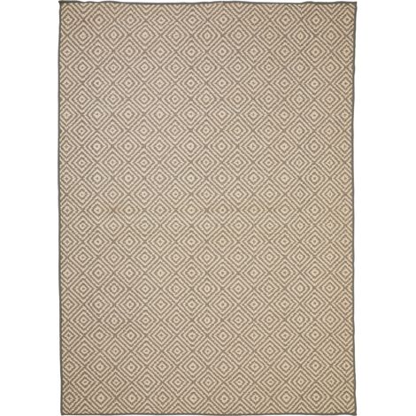 Tapis extérieur déperlant et antidérapant motif géométrique Gris 150x100 cm