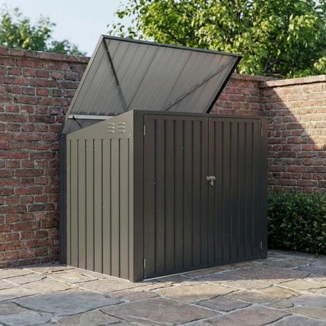 Coffre rangement extérieur 2300L acier galvanisé anthracite (1/5)
