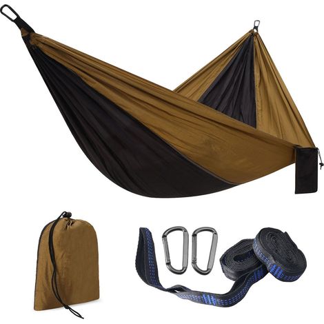 1 Hamac, Nylon 210T, Léger et Respirant, Cordes Incluses, Camping Randonnée Plage (1/5)