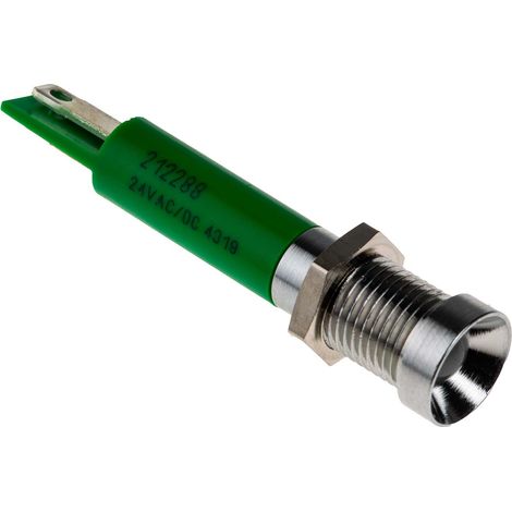 Voyant LED lumineux Vert RS PRO, dia. 8mm, IP67 ( Prix pour 1 )