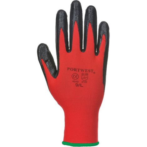 Guanti Flexo Grip rivestiti in nitrile rosso/nero 2XL - Taglia 11