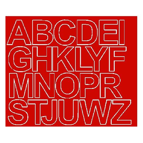 Lettere adesive autoadesive 4,5 cm, rosse opache