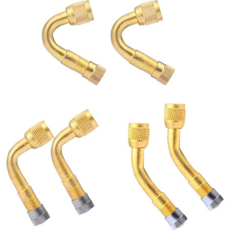 6pcs extension de valve de pneu 45° 90° 135° adaptateur de valve de pneu, extension de coude de valve de pneu, extension de valve de pneu à air, extension de coude de voiture moto vélo camion (1/5)