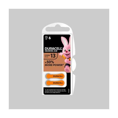 Pila per apparecchi acustici easy tab 13 blister 6 pezzi - col. arancio conf. da 10 cf