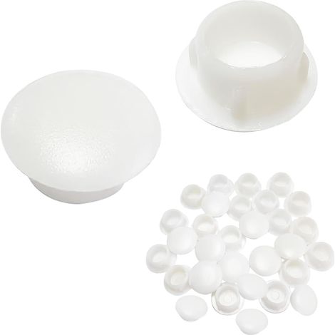 15 Pièces Caches Trou Rond, Bouchons en Plastique, Cache Trou Meuble Blanc, Cache Trou, Capuchon de Protection pour Trous de Perçage, 30MM