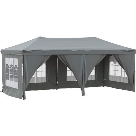 vidaXL Carpa para fiestas plegable con paredes gris antracita 3x6 m (1/2)