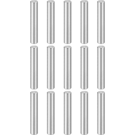 15pcs Goujons De Positionnement M8(8mm) x 45mm 304 Acier Inoxydable Cylindrique Support Etagere Tige Cheville Elements De Fixation Pour Metal Appareils Meuble Bois, Argent (1/5)