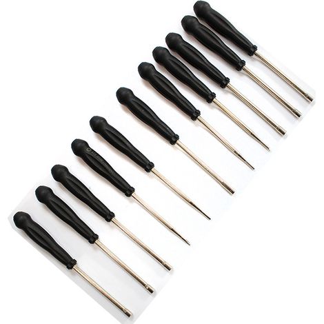 Lot de 10 tournevis réglage carburateur – Formes D, double D, étoile, Pacman, plat – Pour tronçonneuses et débroussailleuses