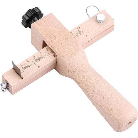 Lederschneidwerkzeug - Gürtelschneider - Gürtelschneider - Verstellbares Schneidwerkzeug - DIY-Schneidwerkzeug - (Griff + 5 feststehende Klingen)
