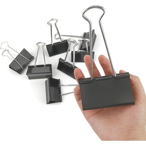 Carpetas extragrandes de 75 mm (3 pulgadas) - Carpetas de papel negro de alta resistencia, paquete de 8 unidades.