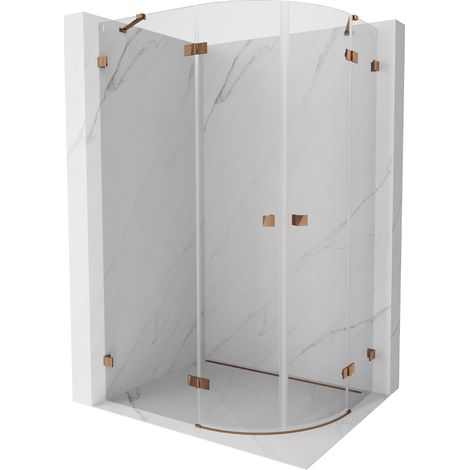 Mexen Lunar Duschkabine halbkreisförmig schwenkbar links 100 x 90 cm, transparent, Roségold - 833-100L-090P-60-00