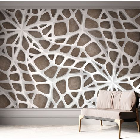 Papier peint autocollant avec imprimé décoratif pour salon et chambre à coucher Installation facile Réseau en dentelle 312x219 cm (1/5)