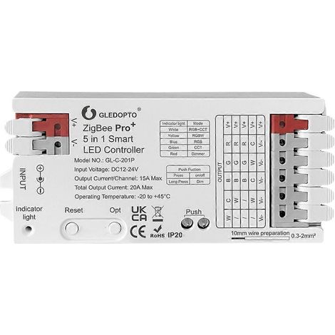 Contrôleur LED ZigBee 3.0 Variateur 5 en 1 12 V 24 V 20 A RGB/RGBW-- (1/5)